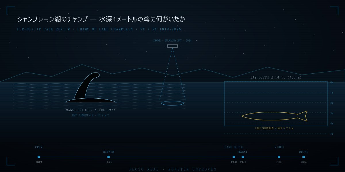 シャンプレーン湖のチャンプ——マンシ写真の構図と、水深4.3メートルの湾