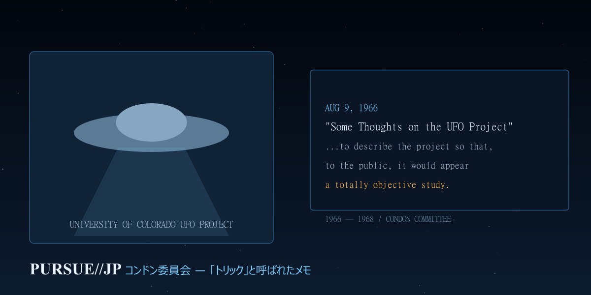 コンドン委員会1968——UFO調査に幕を引いた報告書は「トリック」と呼ばれた：1966年8月9日のメモ、解雇された2人の研究員、ブルーブック終了までを徹底検証