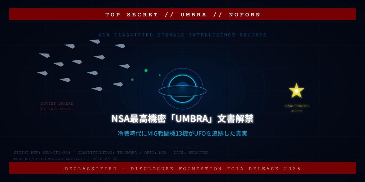 NSA最高機密「UMBRA」文書解禁——冷戦時代にMiG戦闘機13機がUFOを追跡した真実