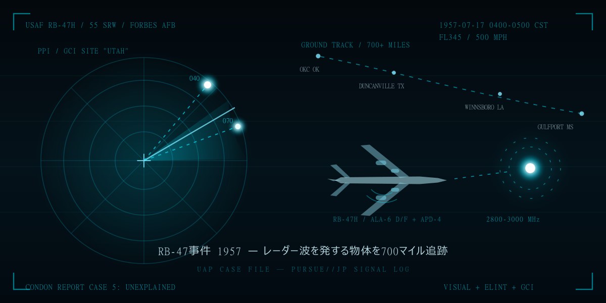 RB-47事件1957——電子偵察機が700マイル追った「レーダー波を発する物体」：コンドン報告が“説明不能”と認めた三重計測事案を徹底検証